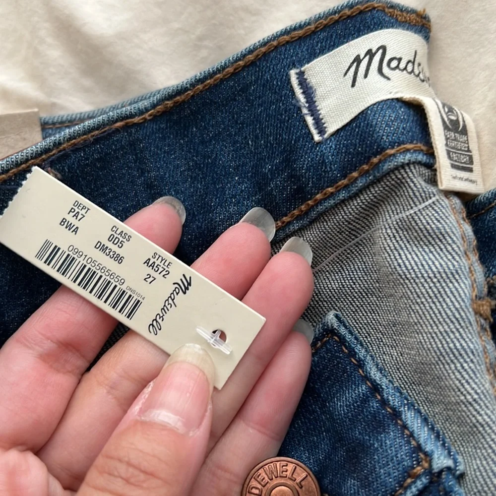 NWT Madewell 10” high rise skinny jeans Brockton wash 27 - Picture 4 of 6